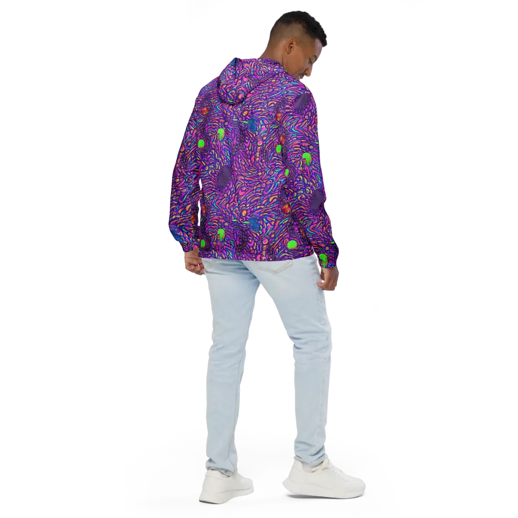 Psychedelic Bloom on Men's Windbreaker — Back