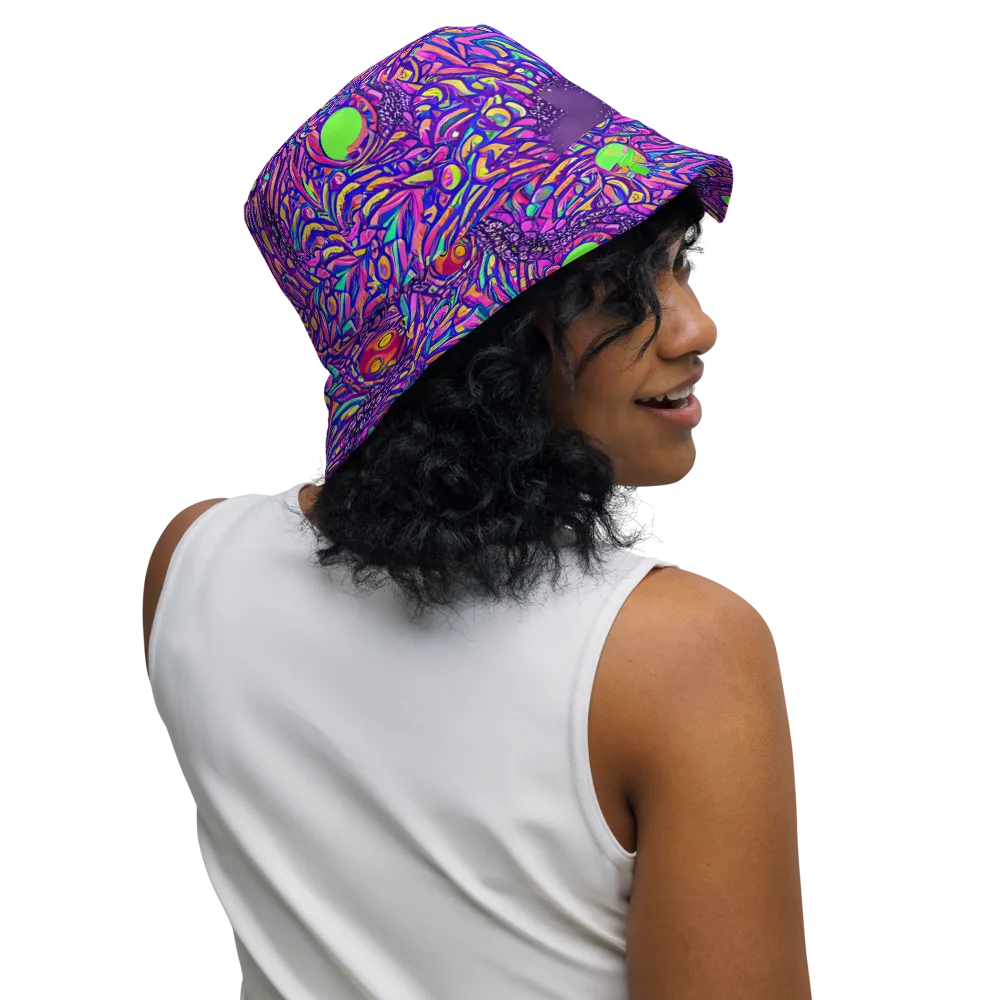 Psychedelic Bloom on Reversible Bucket Hat — Right Outside