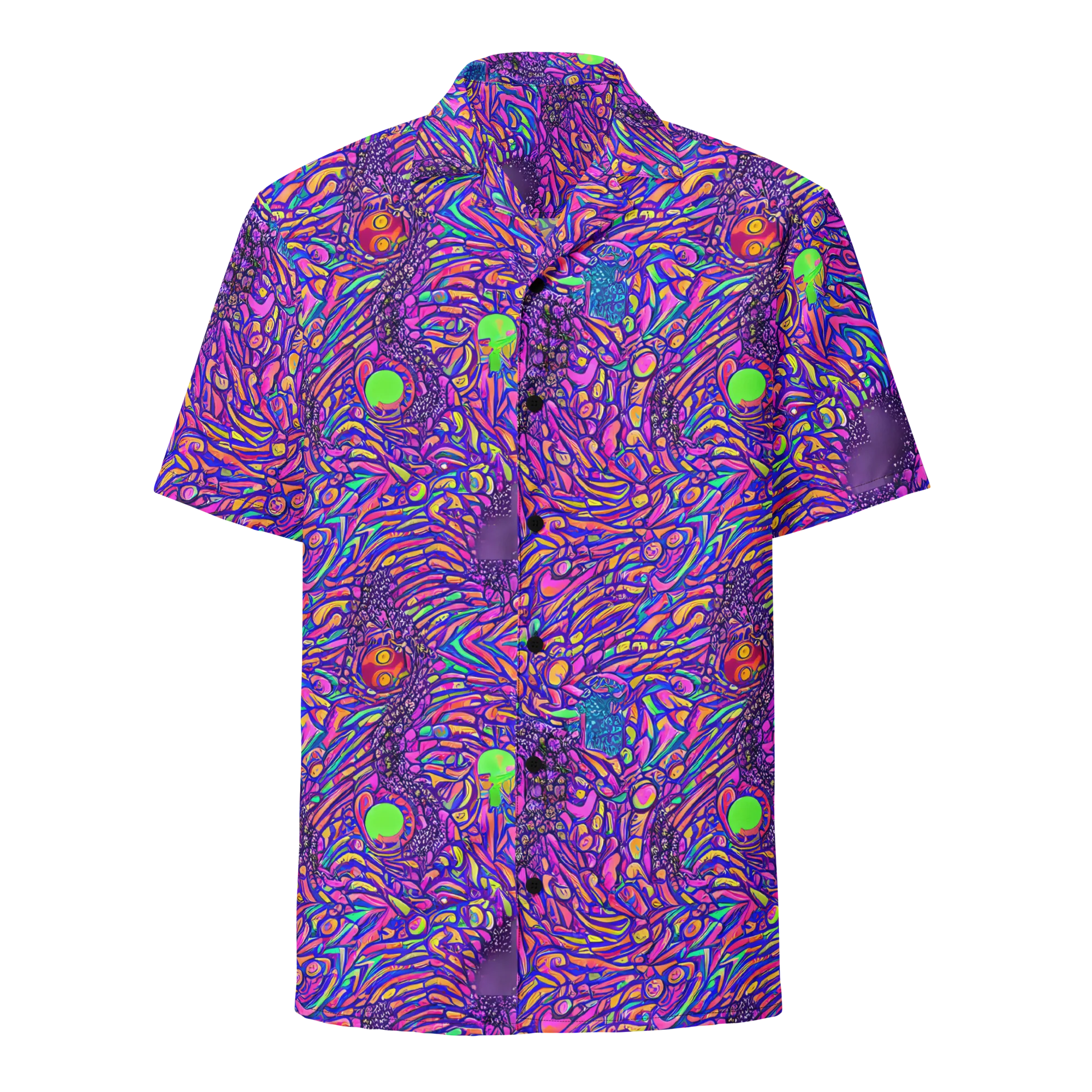 Psychedelic Bloom on Button Shirt — Front