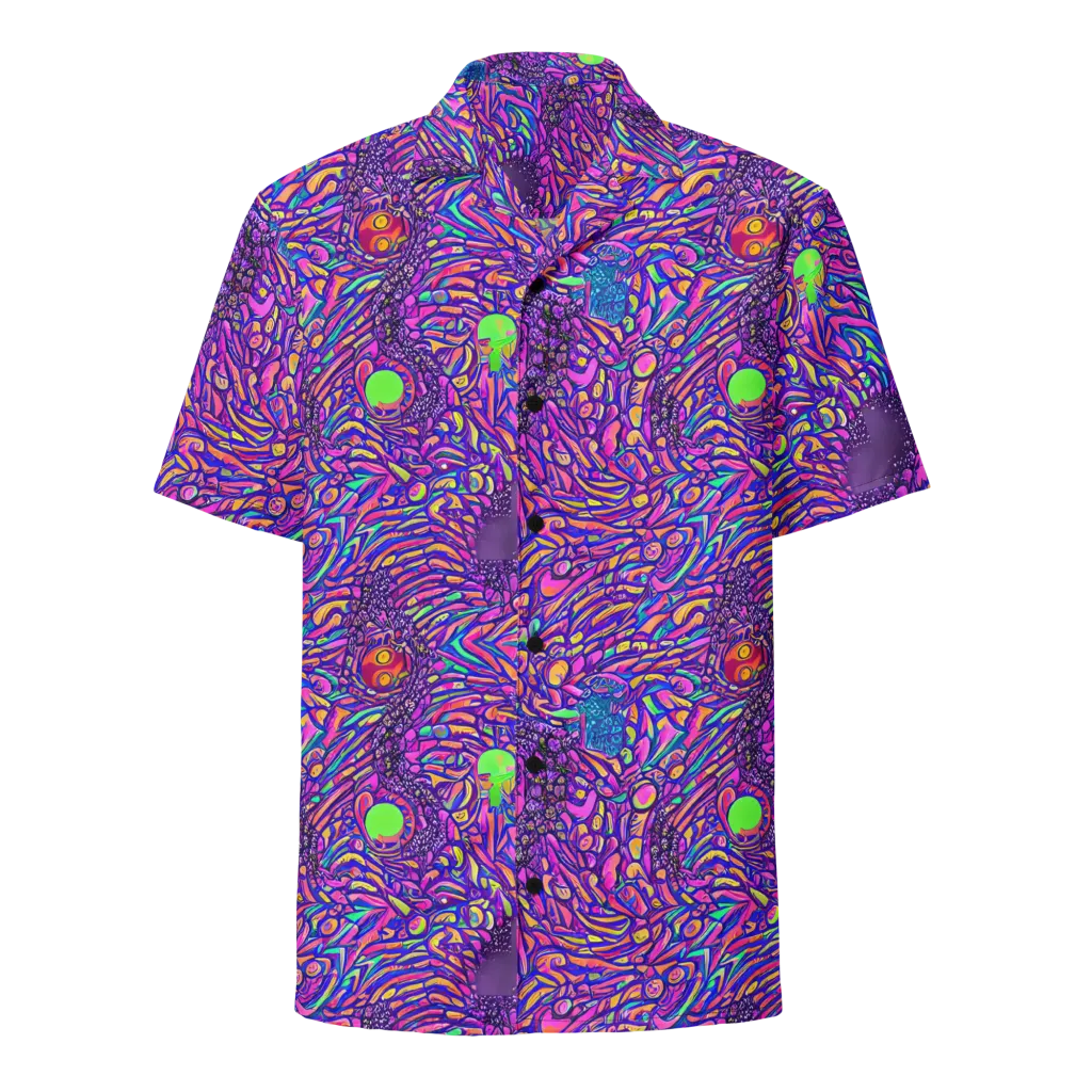 Psychedelic Bloom on Button Shirt — Front
