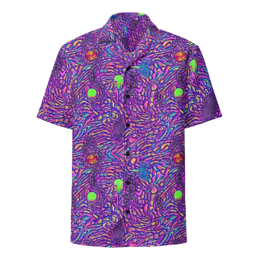 Psychedelic Bloom on a Button Shirt