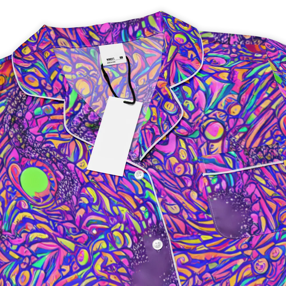 Psychedelic Bloom on Women's Short Sleeve Pajama Top — Product details