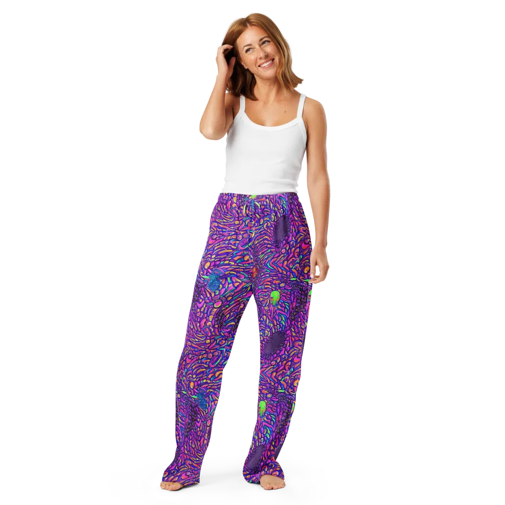 Psychedelic Bloom on Women's Pajama Pants — Front