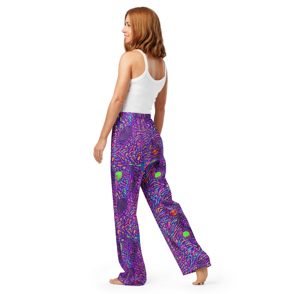 Psychedelic Bloom on Women's Pajama Pants — Back
