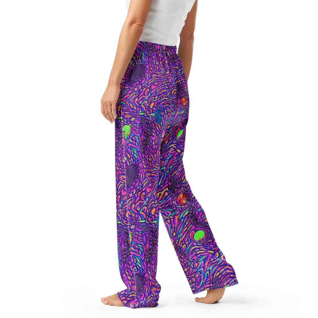 Psychedelic Bloom on Women's Pajama Pants — Left
