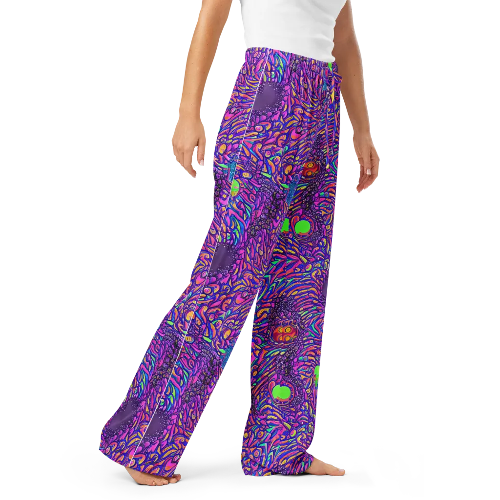 Psychedelic Bloom on Women's Pajama Pants — Right Front