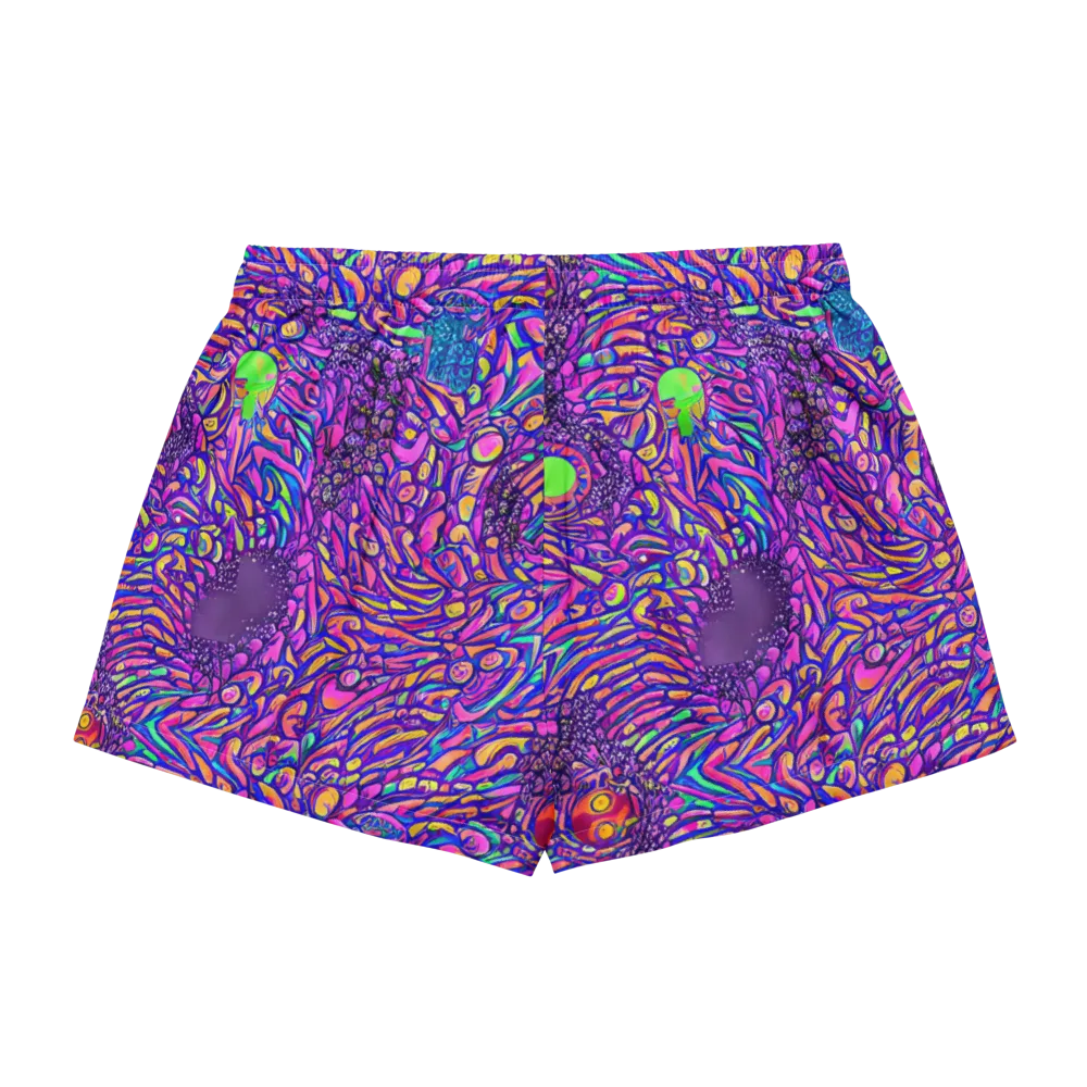 Psychedelic Bloom on Women's Pajama Shorts — Back