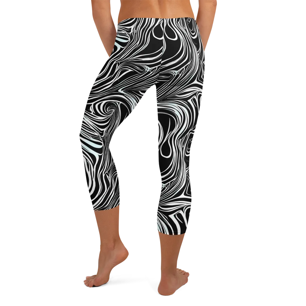 Ivory Vortex on Capri Leggings — Back