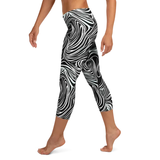 Ivory Vortex on a Capri Leggings