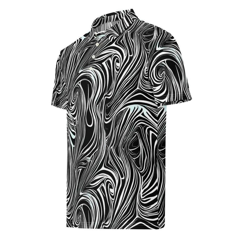Ivory Vortex on Men's Slim Fit Polo Shirt — Left Front