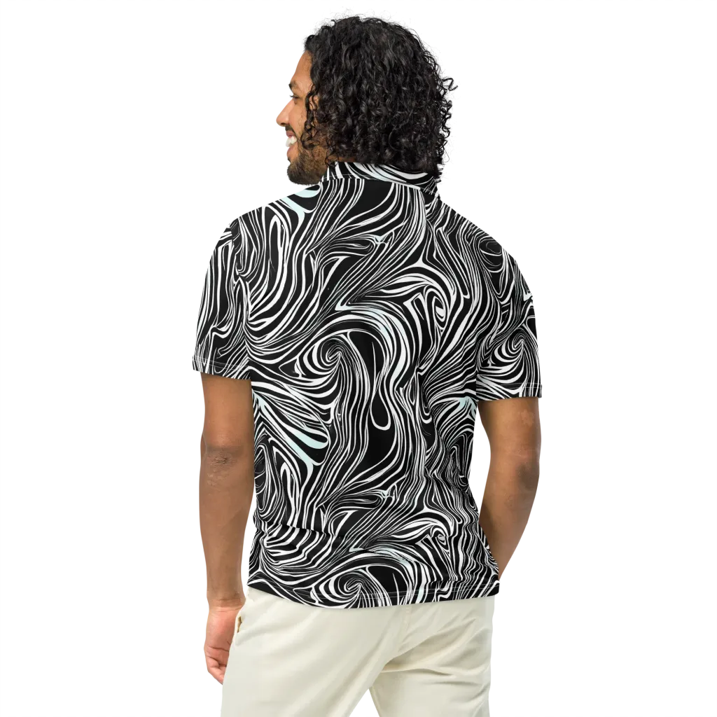 Ivory Vortex on Men's Slim Fit Polo Shirt — Back