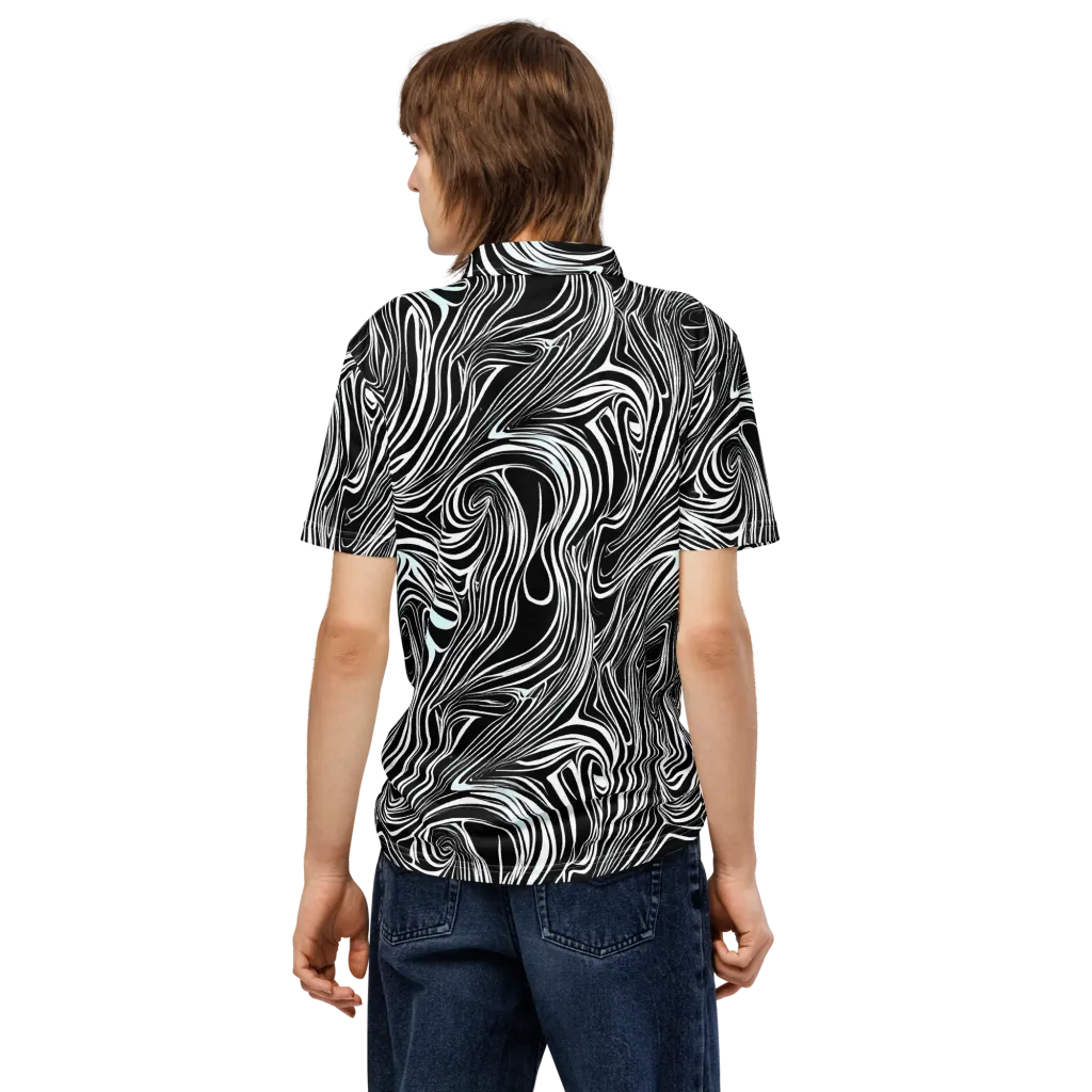 Ivory Vortex on Men's Slim Fit Polo Shirt — Back