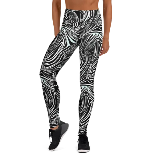 Ivory Vortex on a Yoga Leggings