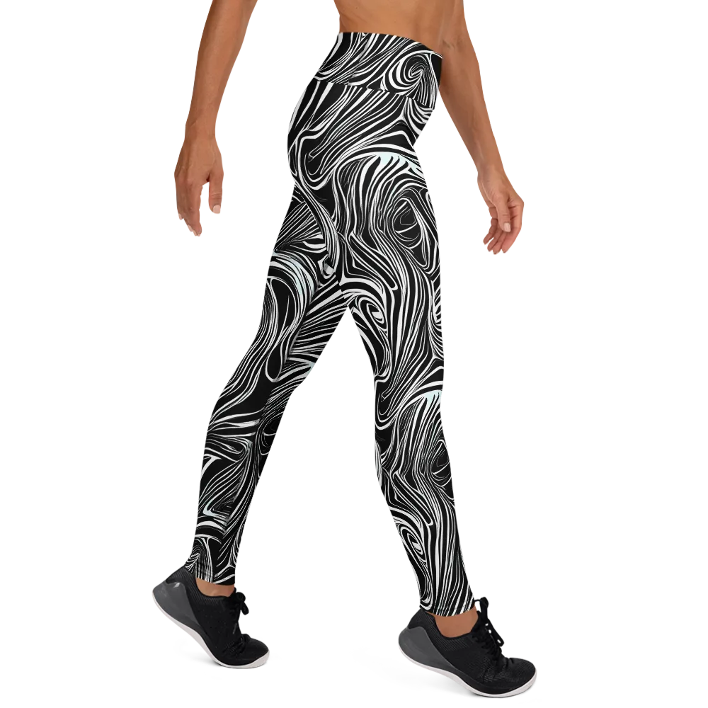 Ivory Vortex on Yoga Leggings — Right
