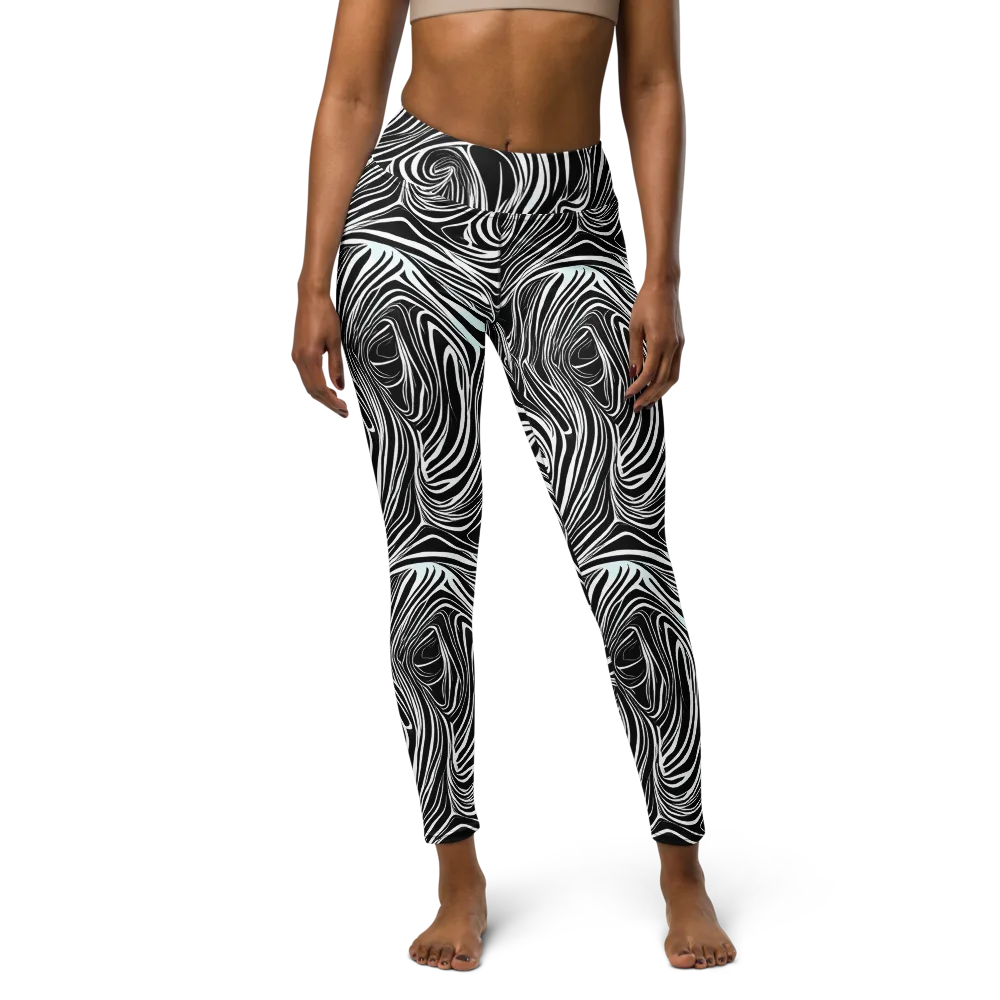 Ivory Vortex on Yoga Leggings — Front