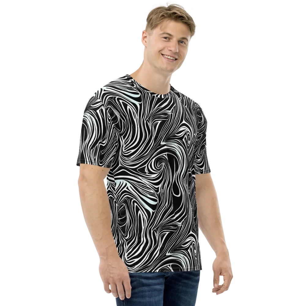Ivory Vortex on Men's Crew Neck T-Shirt — Right