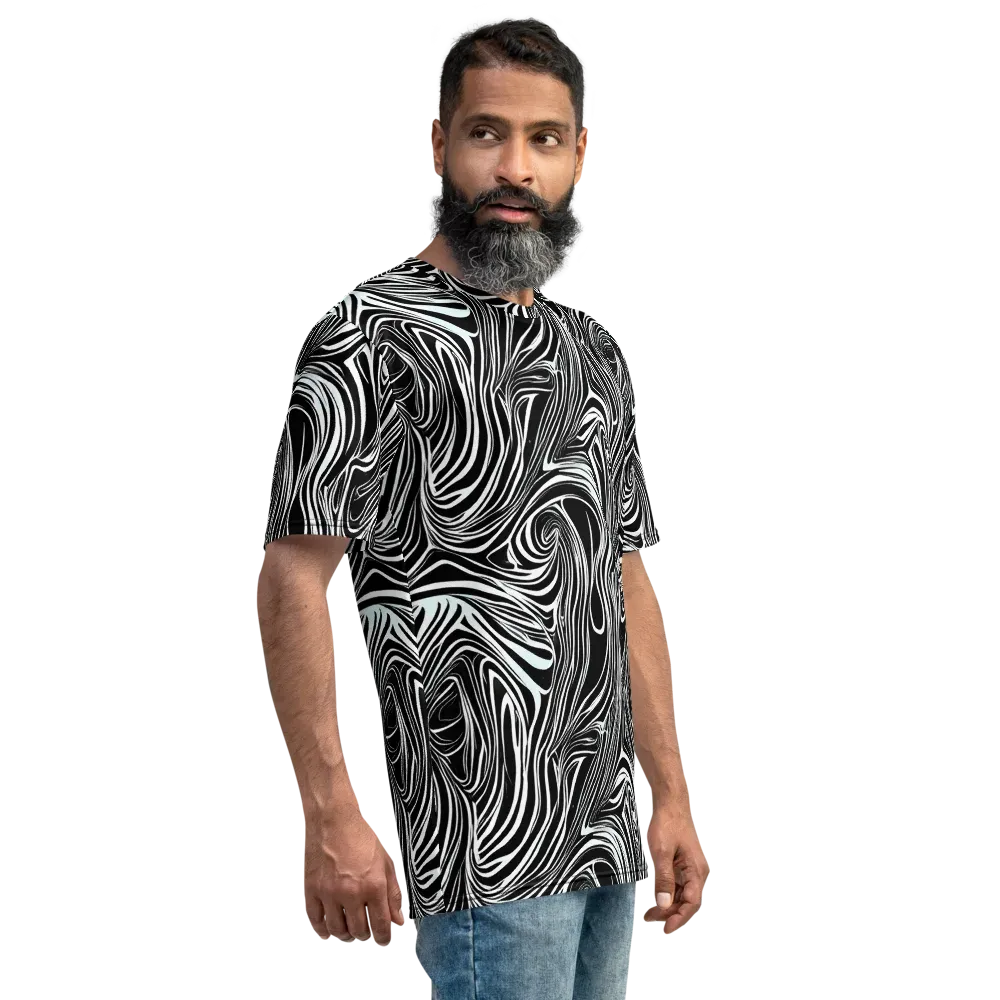 Ivory Vortex on Men's Crew Neck T-Shirt — Right