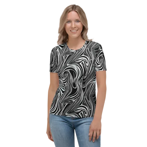 Ivory Vortex on a Women's Crew Neck T-Shirt