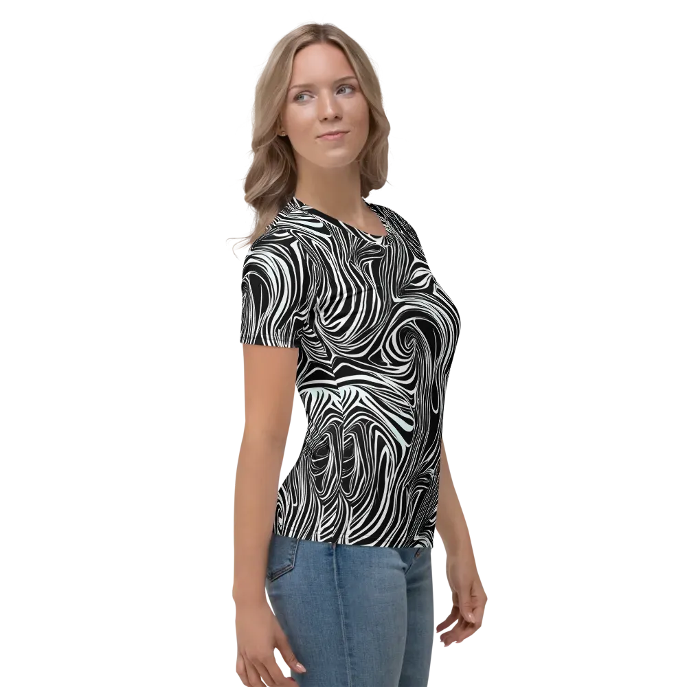 Ivory Vortex on Women's Crew Neck T-Shirt — Right