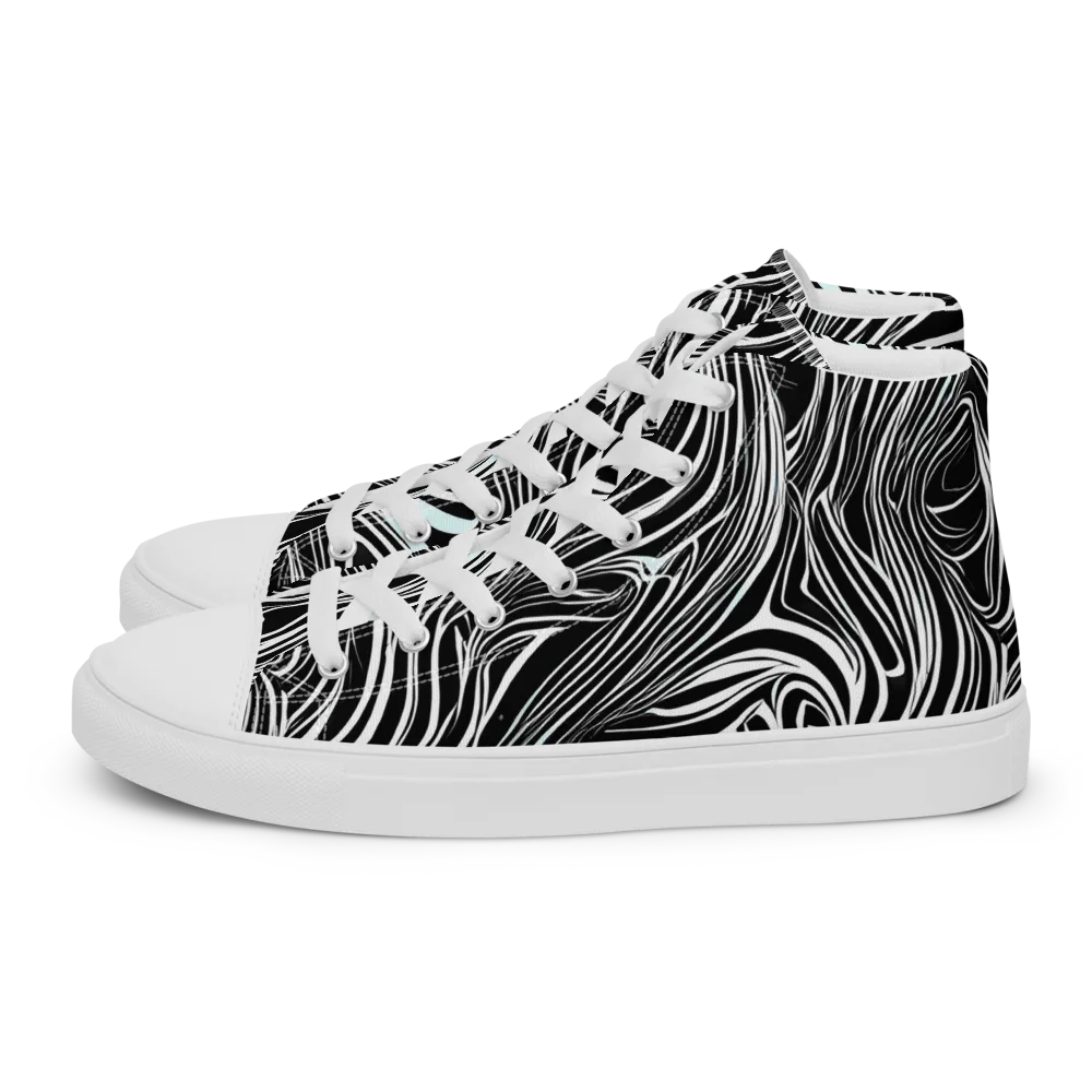 Ivory Vortex on Women's High Top Canvas Shoes — Left