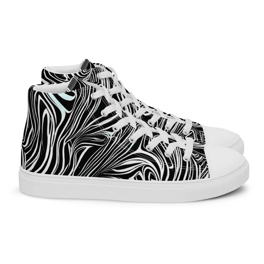 Ivory Vortex on Women's High Top Canvas Shoes — Right