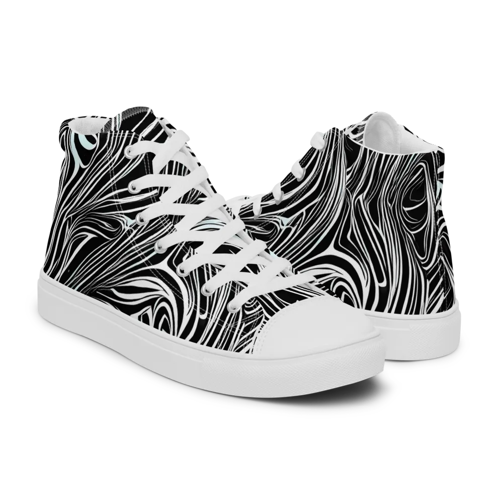 Ivory Vortex on Women's High Top Canvas Shoes — Right