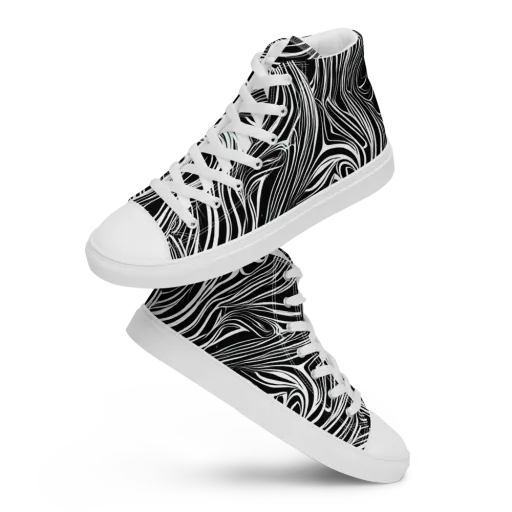 Ivory Vortex on a Women's High Top Canvas Shoes