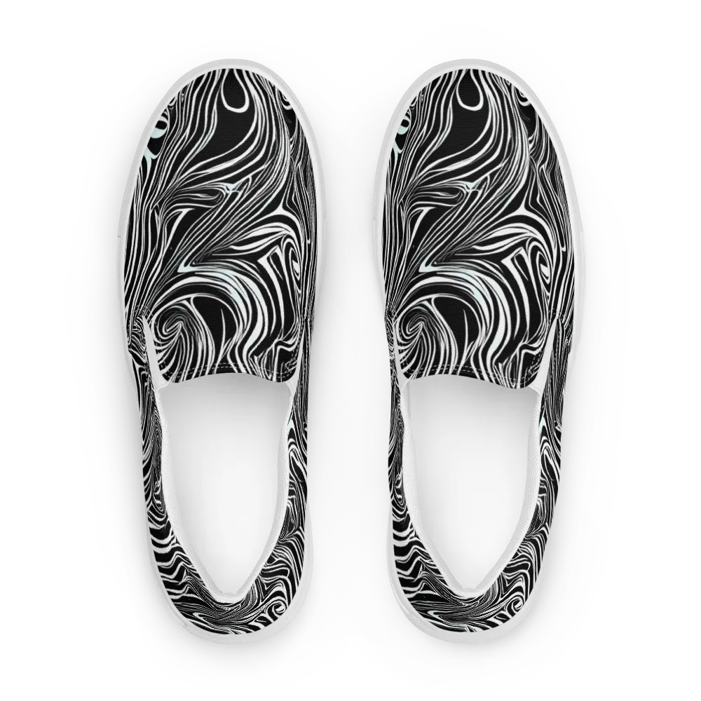 Ivory Vortex on Men's Slip-On Canvas Shoes — Front