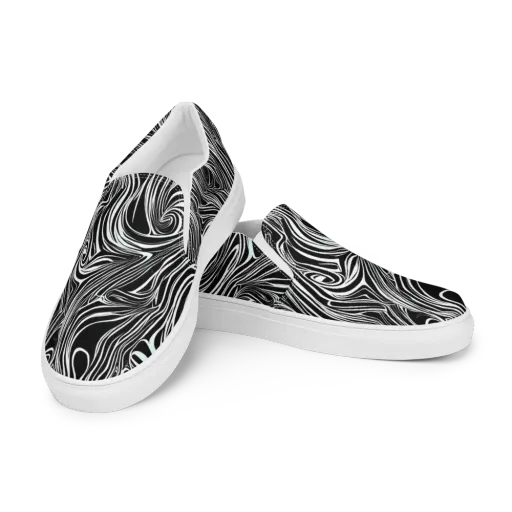 Ivory Vortex on a Men's Slip-On Canvas Shoes