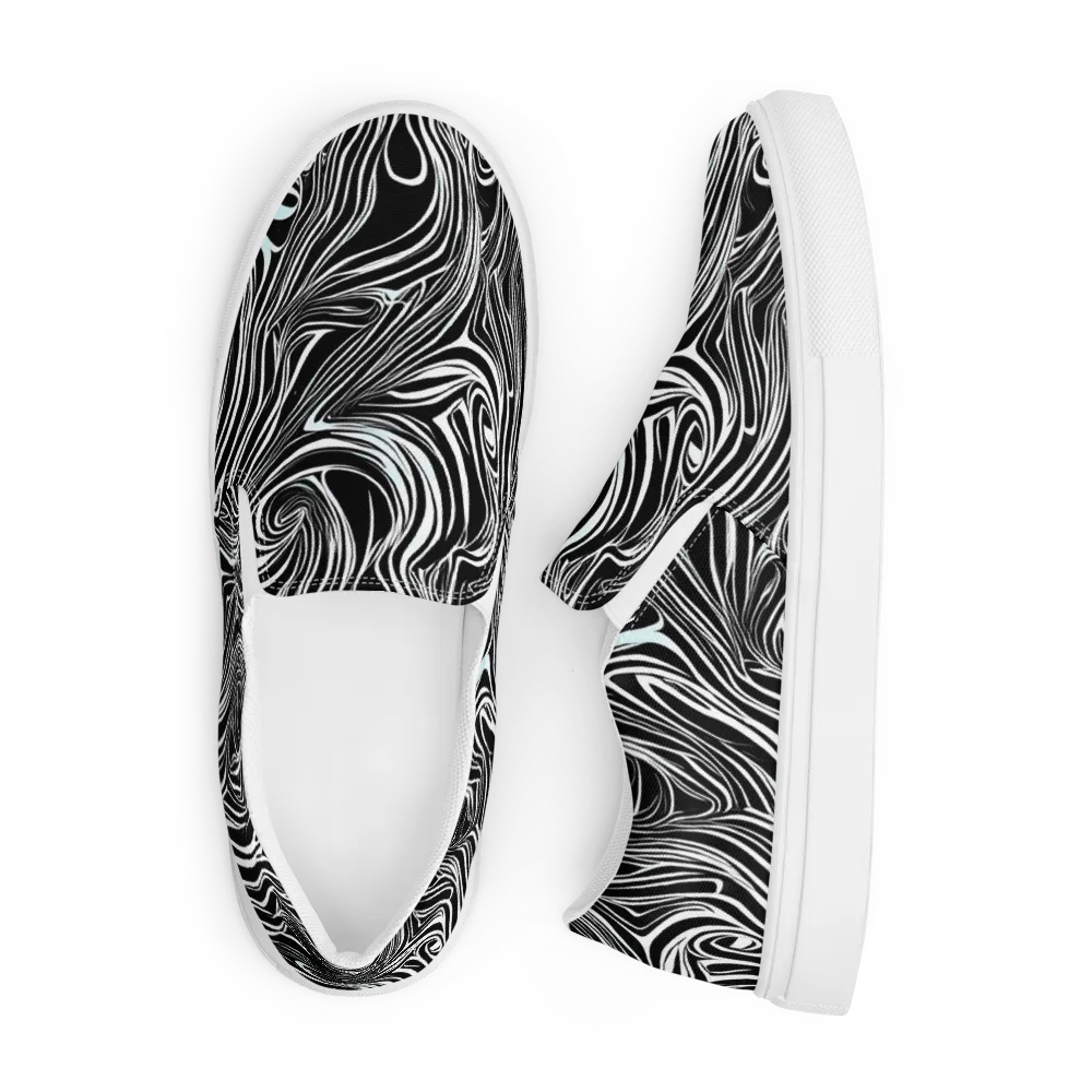 Ivory Vortex on Men's Slip-On Canvas Shoes — Front