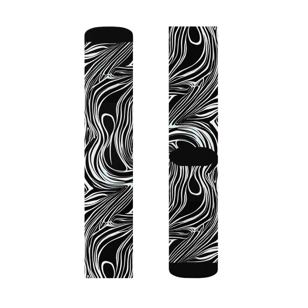 Ivory Vortex on Socks — Left Sock