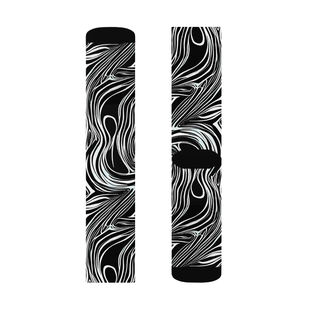 Ivory Vortex on Socks — Right Sock