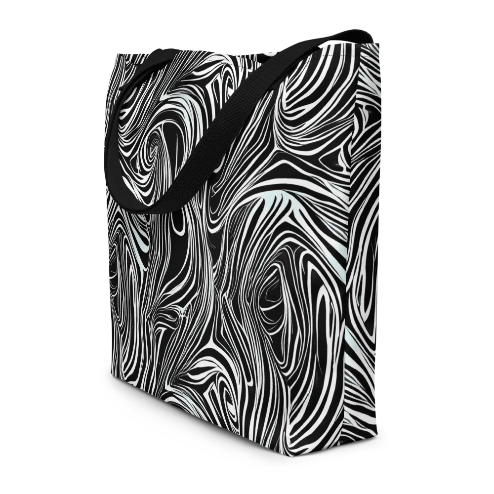Ivory Vortex on Large Tote Bag W/ Pocket — Front