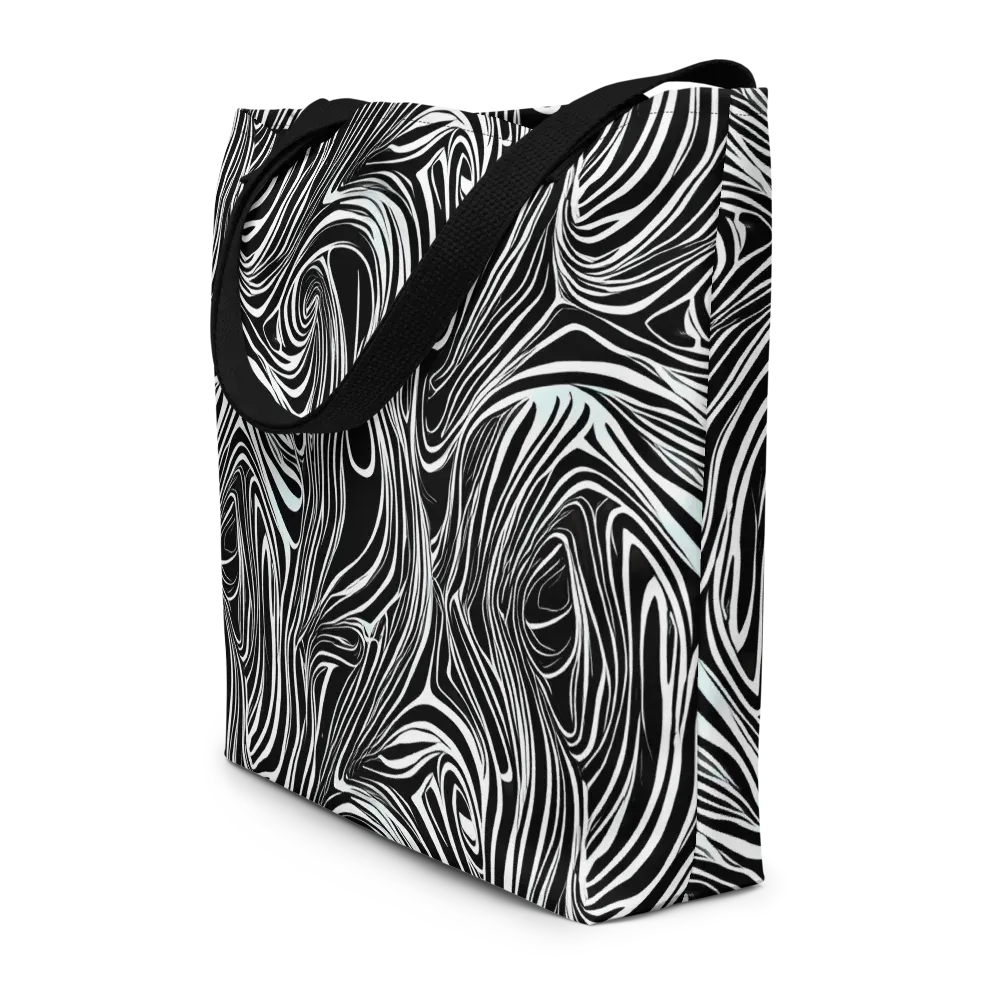 Ivory Vortex on Large Tote Bag W/ Pocket — Front