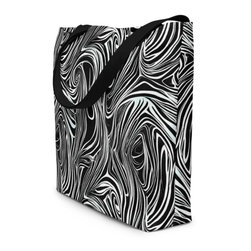 Ivory Vortex on a Large Tote Bag W/ Pocket