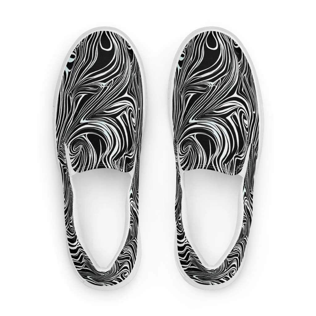 Ivory Vortex on Women's Slip-On Canvas Shoes — Front