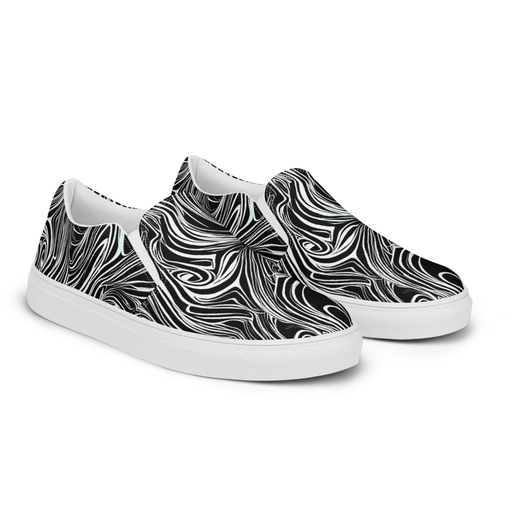 Ivory Vortex on Women's Slip-On Canvas Shoes — Right Front