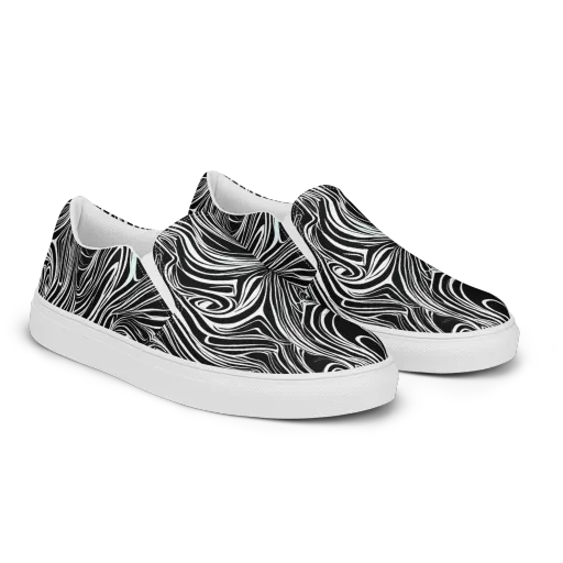 Ivory Vortex on a Women's Slip-On Canvas Shoes