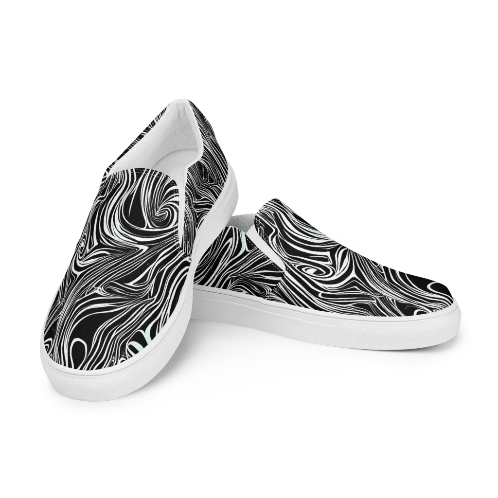 Ivory Vortex on Women's Slip-On Canvas Shoes — Left Front