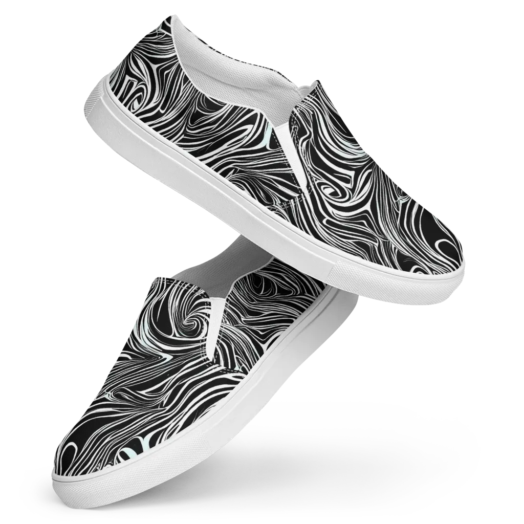 Ivory Vortex on Women's Slip-On Canvas Shoes — Front