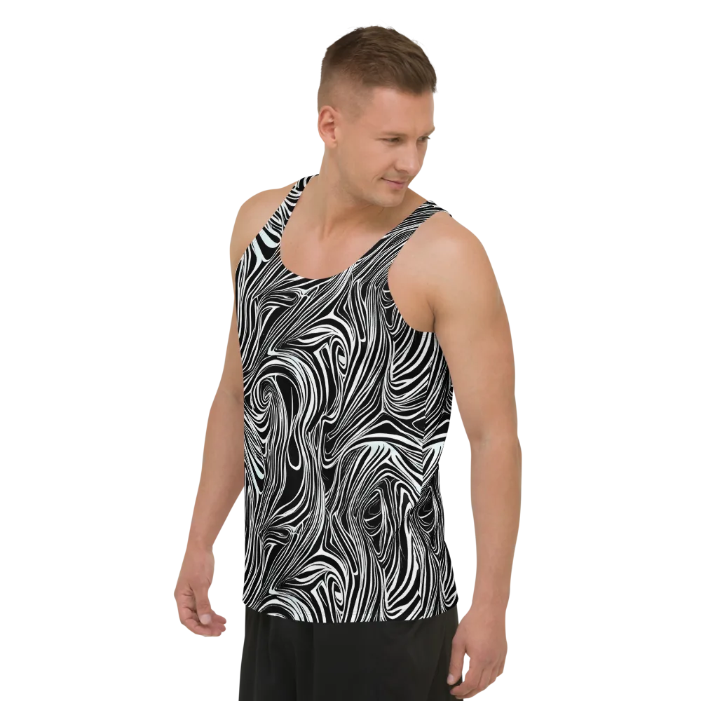 Ivory Vortex on Men's Tank Top — Left Front