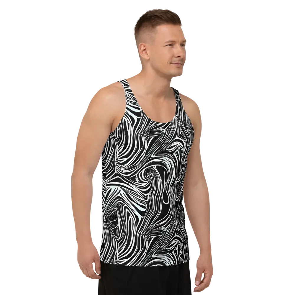 Ivory Vortex on Men's Tank Top — Right Front