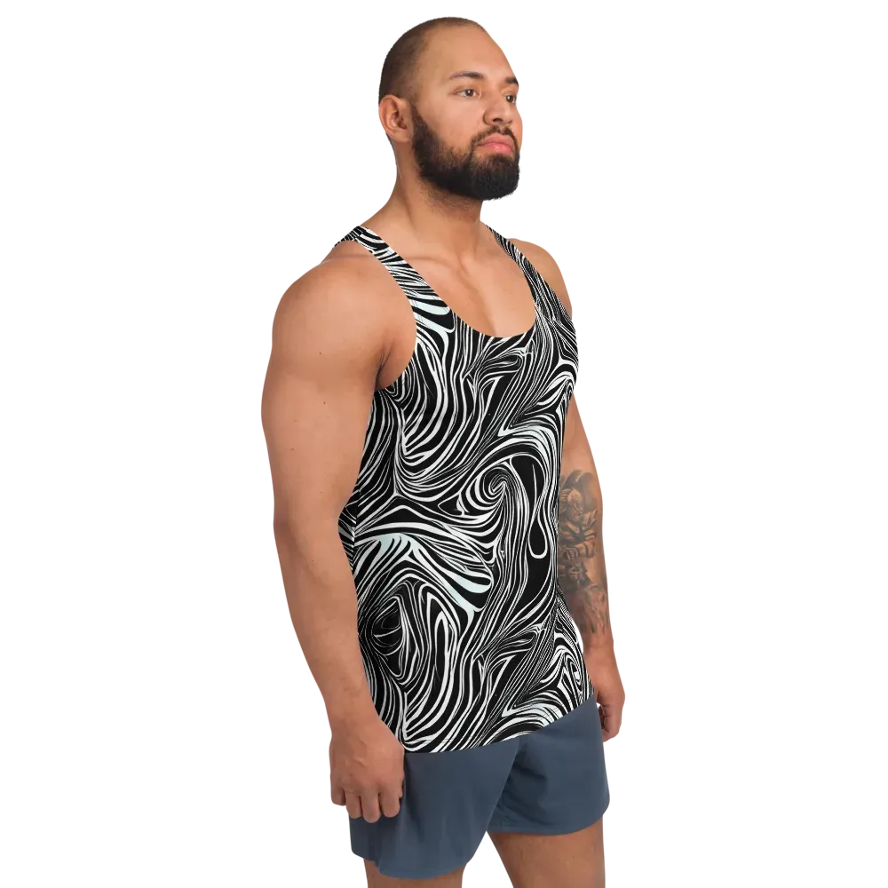 Ivory Vortex on Men's Tank Top — Right Front
