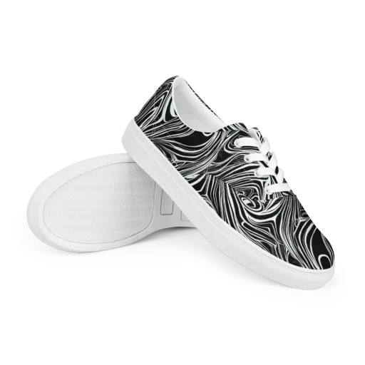Ivory Vortex on a Men's Lace-Up Canvas Shoes