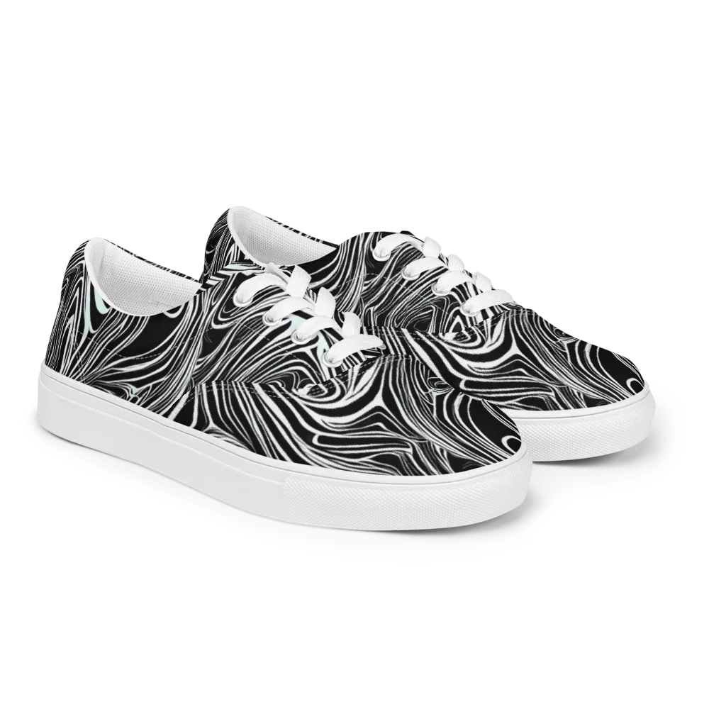 Ivory Vortex on Men's Lace-Up Canvas Shoes — Right Front