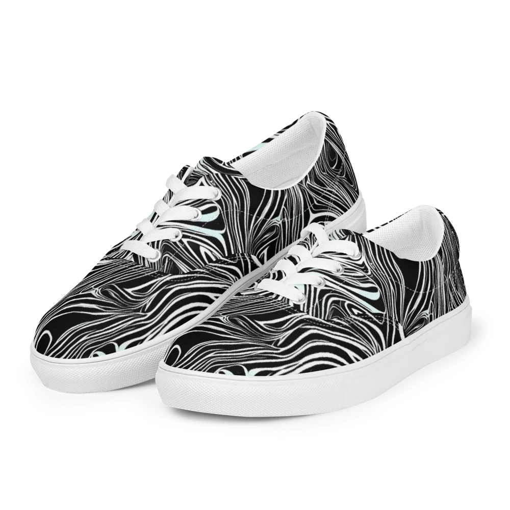 Ivory Vortex on Men's Lace-Up Canvas Shoes — Left Front