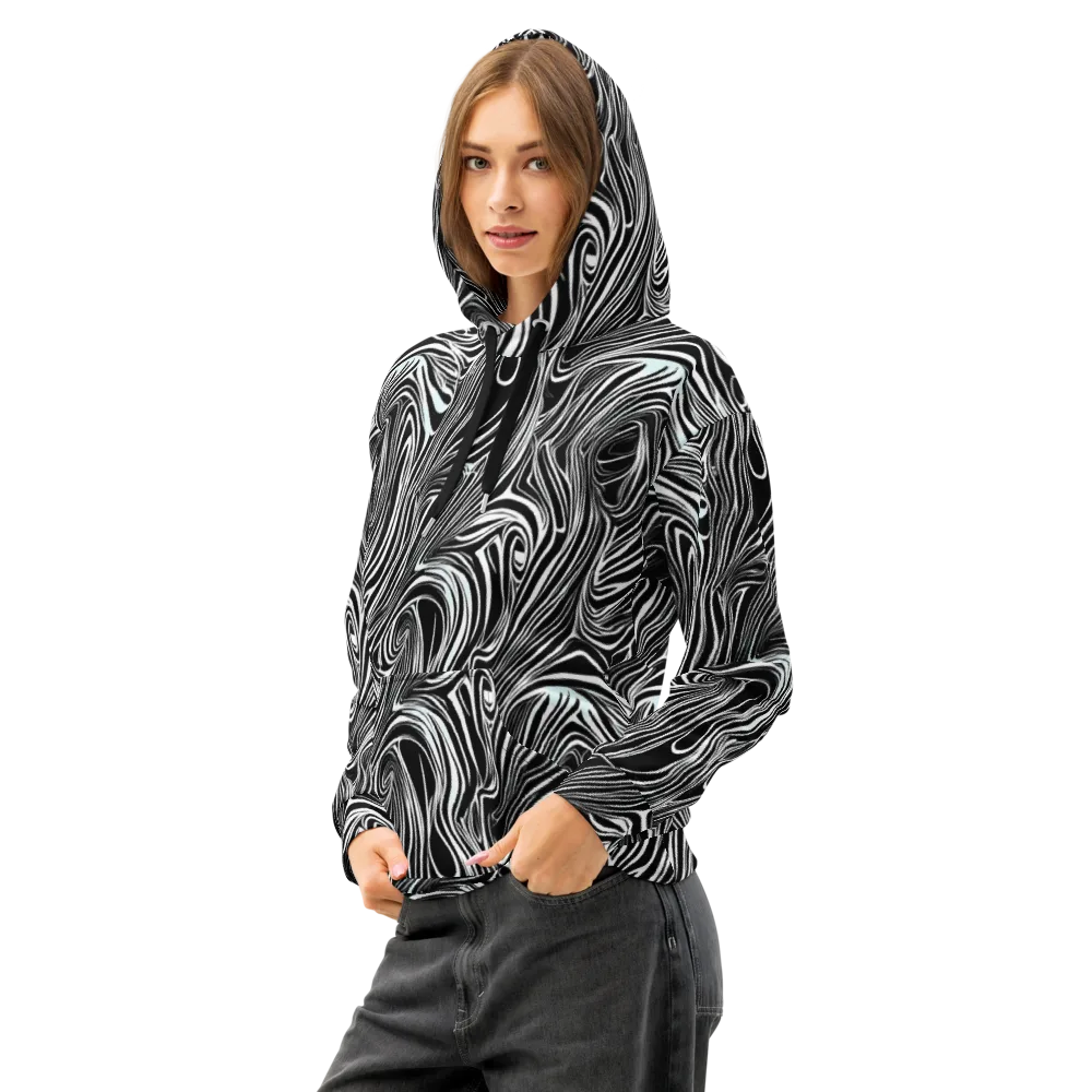 Ivory Vortex on Cotton Hoodie — Left Front