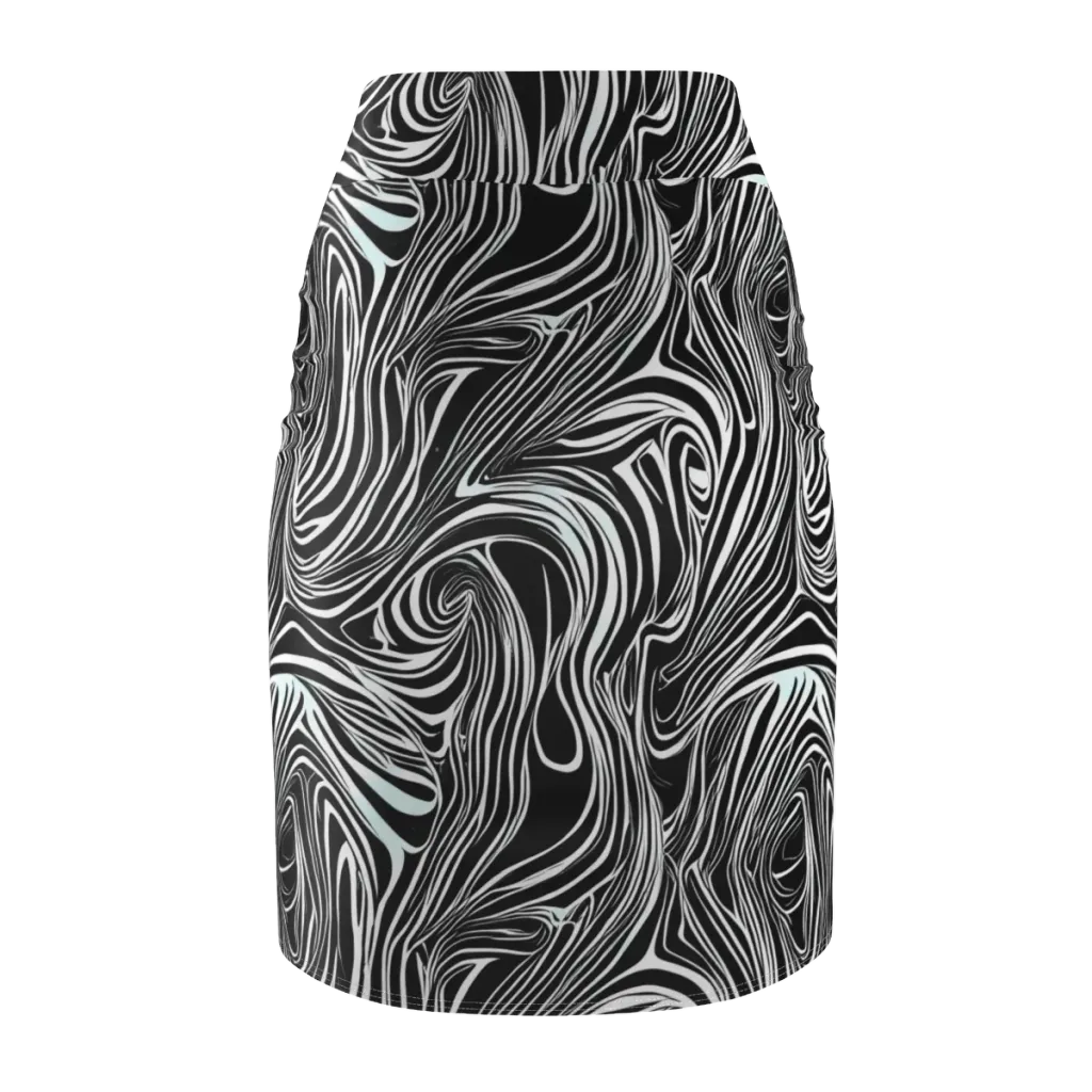 Ivory Vortex on Pencil Skirt — Back