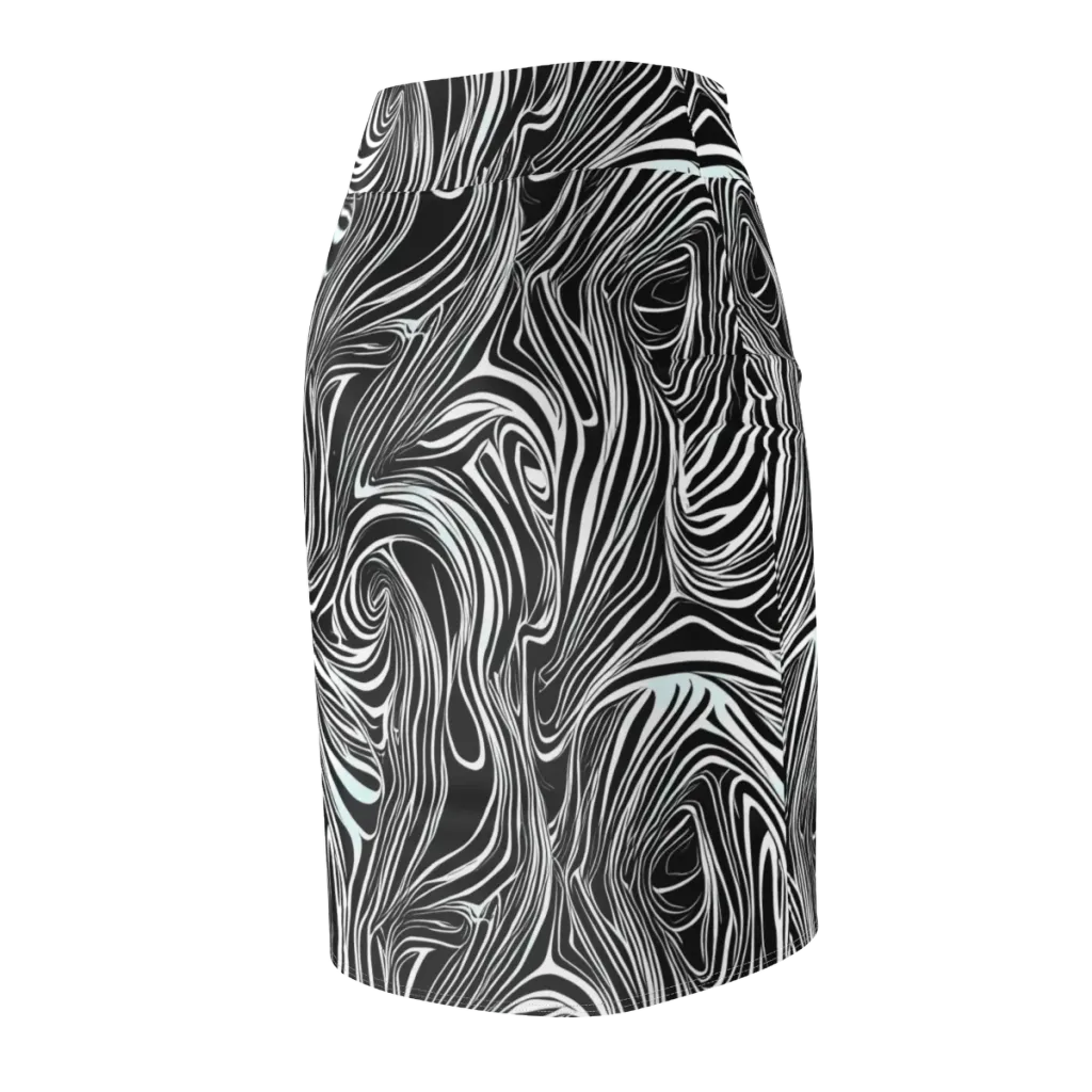 Ivory Vortex on Pencil Skirt — Back Side