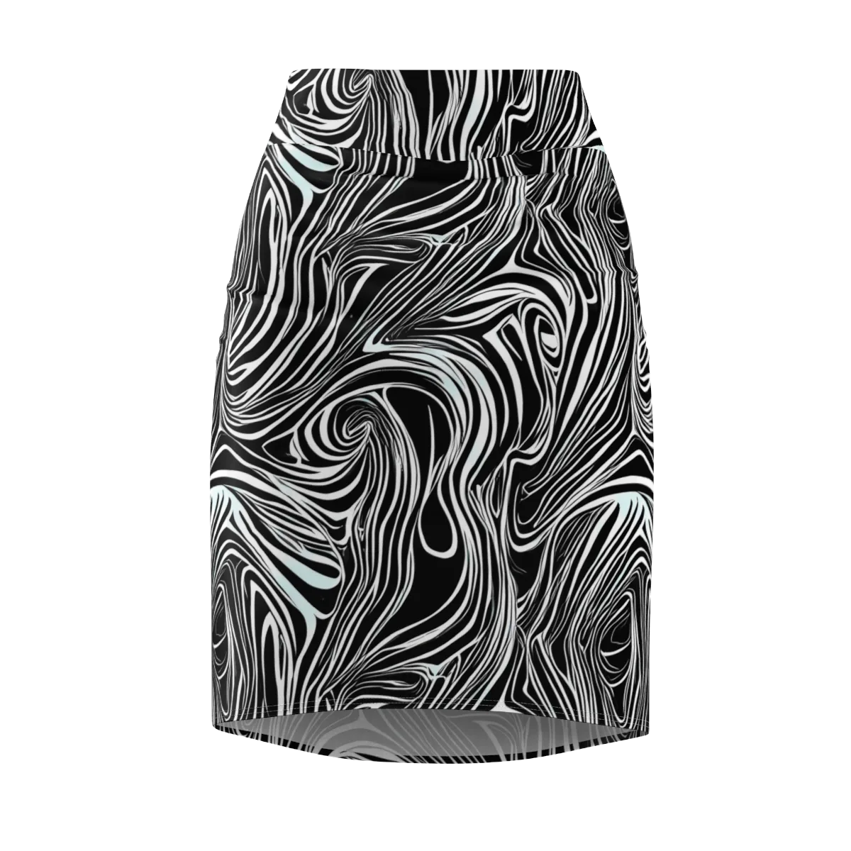Ivory Vortex on Pencil Skirt — Front
